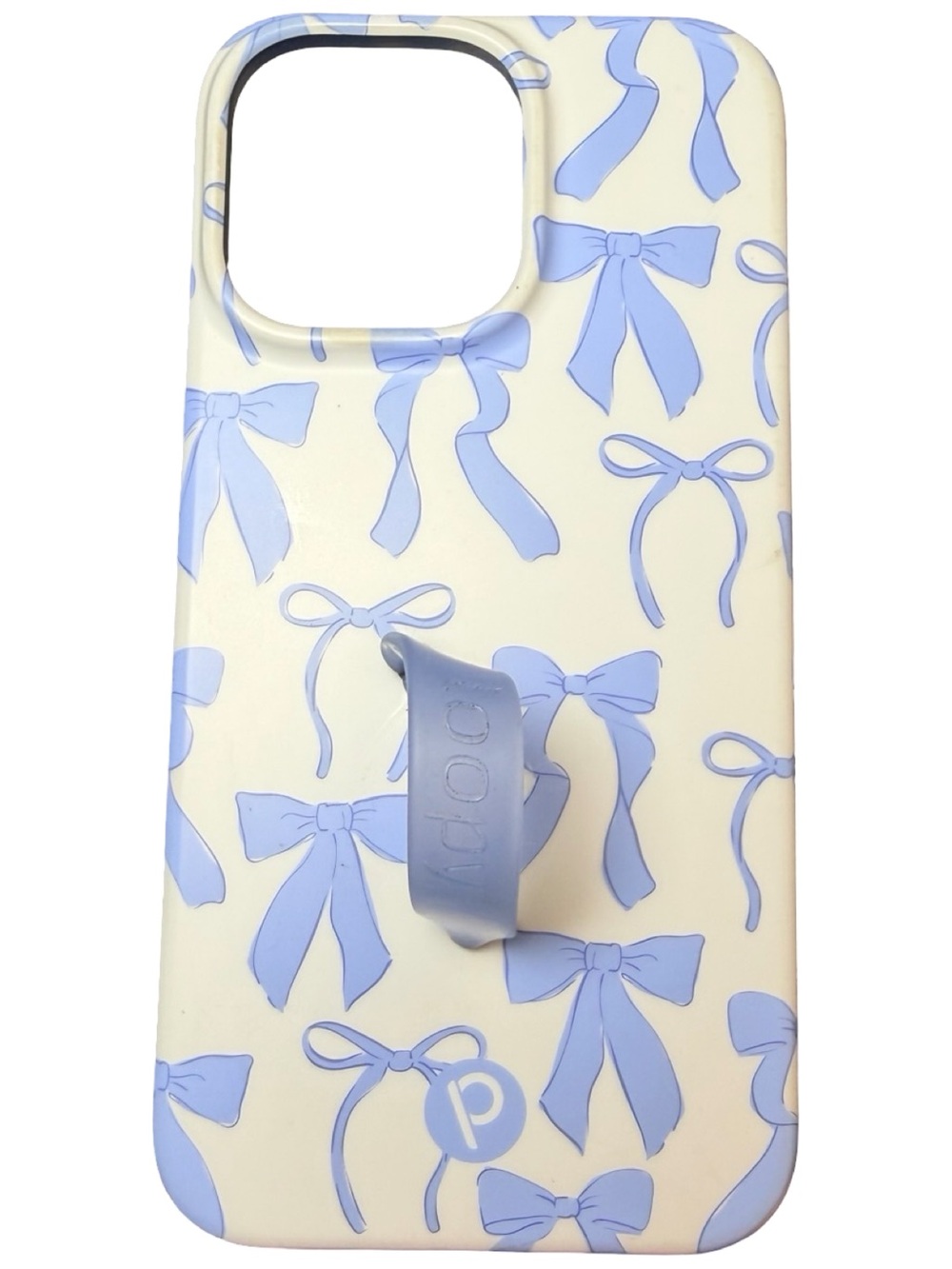 Loopy iPhone 14 Pro Max 6.7” Case – Blue Bow Coquette Aesthetic Grip Case